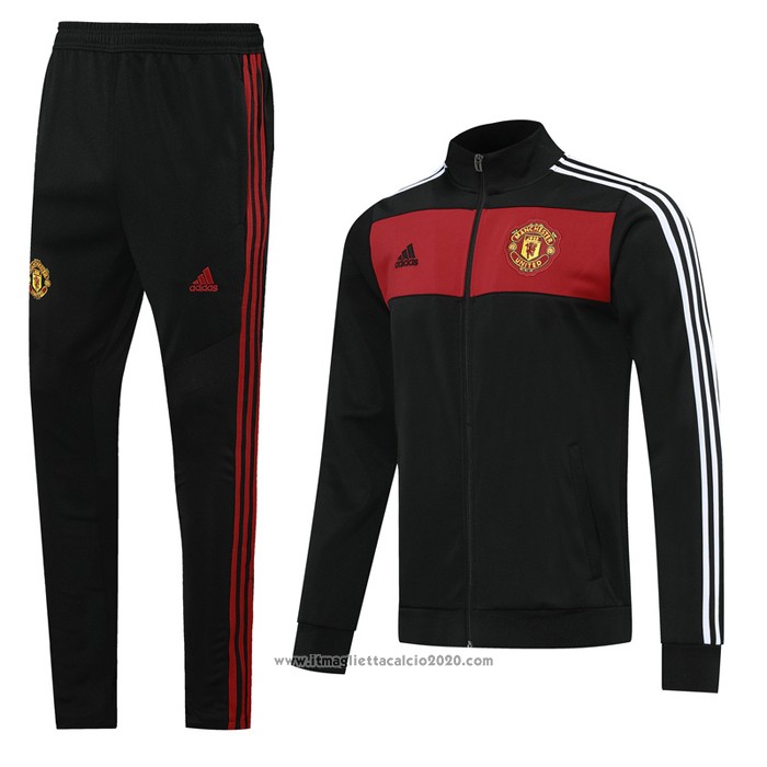 Tuta da Track Giacca Manchester United Retro 2020 2021 Nero